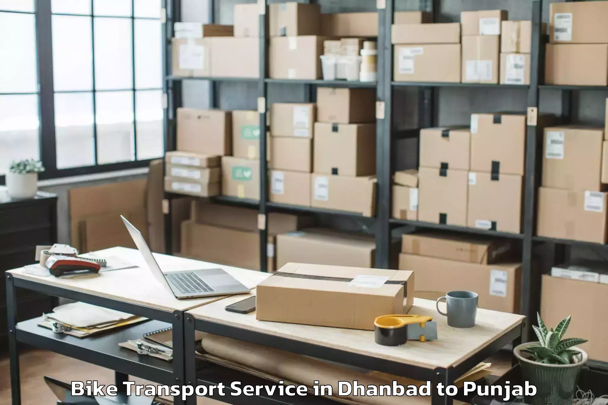 Get Dhanbad to Pathankot Airport Ixp Bike Transport